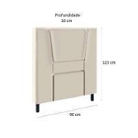 Cama Box com Cabeceira e Colchão Solteiro Stella Molas Ensacadas (60x88x188) Bege - 5