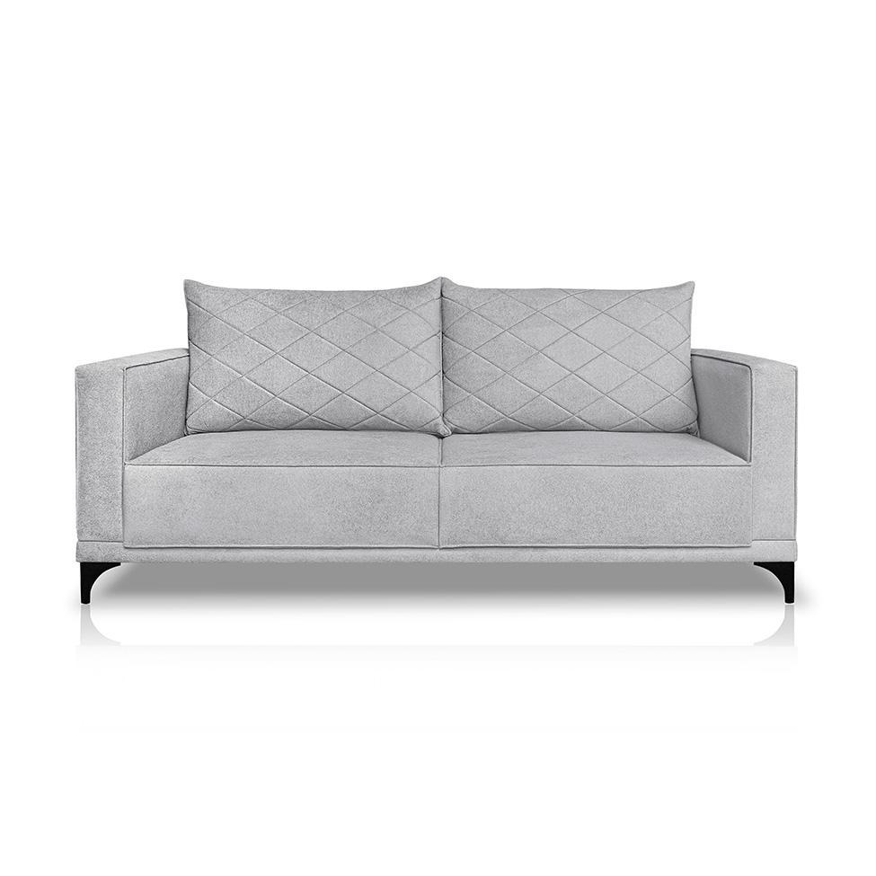 Sofá 3 Lugares Eros Linho Bouclê Cinza Claro 200 cm - 5