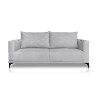 Sofá 3 Lugares Eros Linho Bouclê Cinza Claro 200 cm - 5