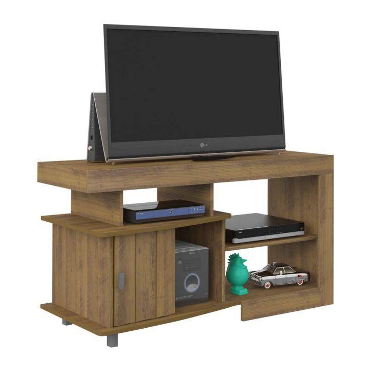 Conjunto para Sala de Estar Royal com Rack, Mesa de Centro e Mesa Lateral Pinho e Off White - 4