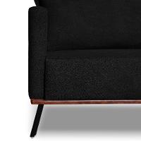 Sofá 3 Lugares Zeus Linho Bouclê Preto 180 cm - 7