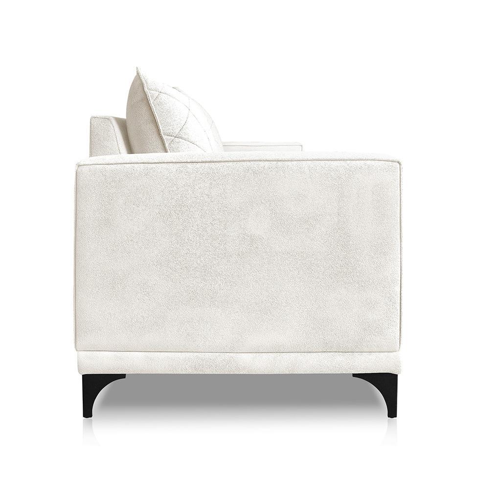 Sofá 2 Lugares Eros Linho Bouclê Off White 160 cm - 4