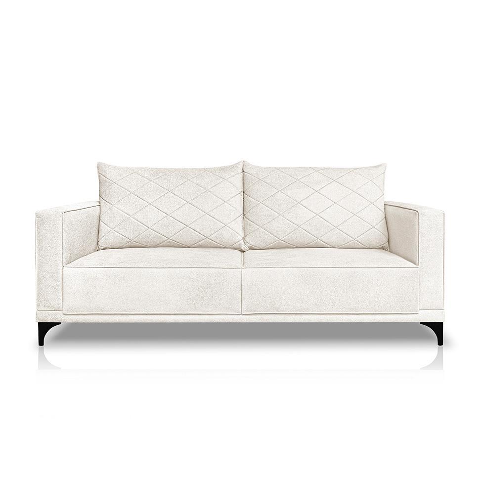 Sofá 2 Lugares Eros Linho Bouclê Off White 160 cm - 7