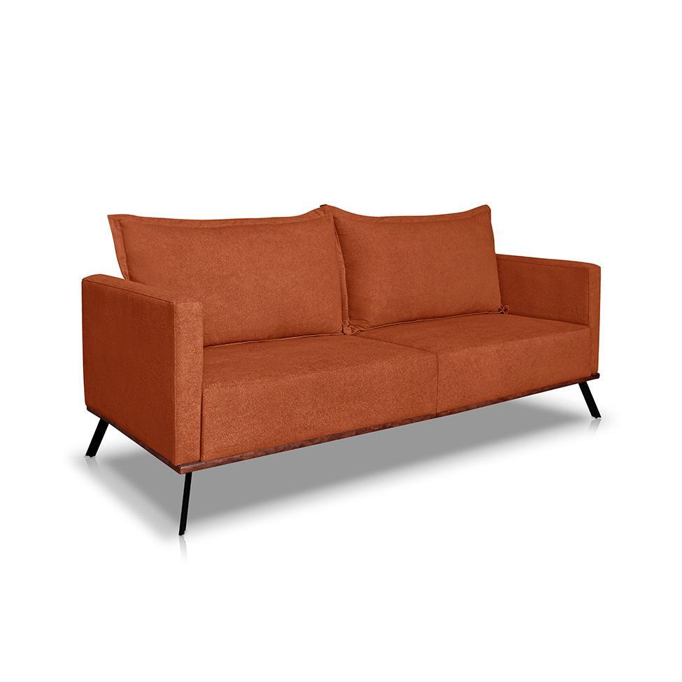Sofá 2 Lugares Zeus Linho Bouclê Terracota 160 cm - 1