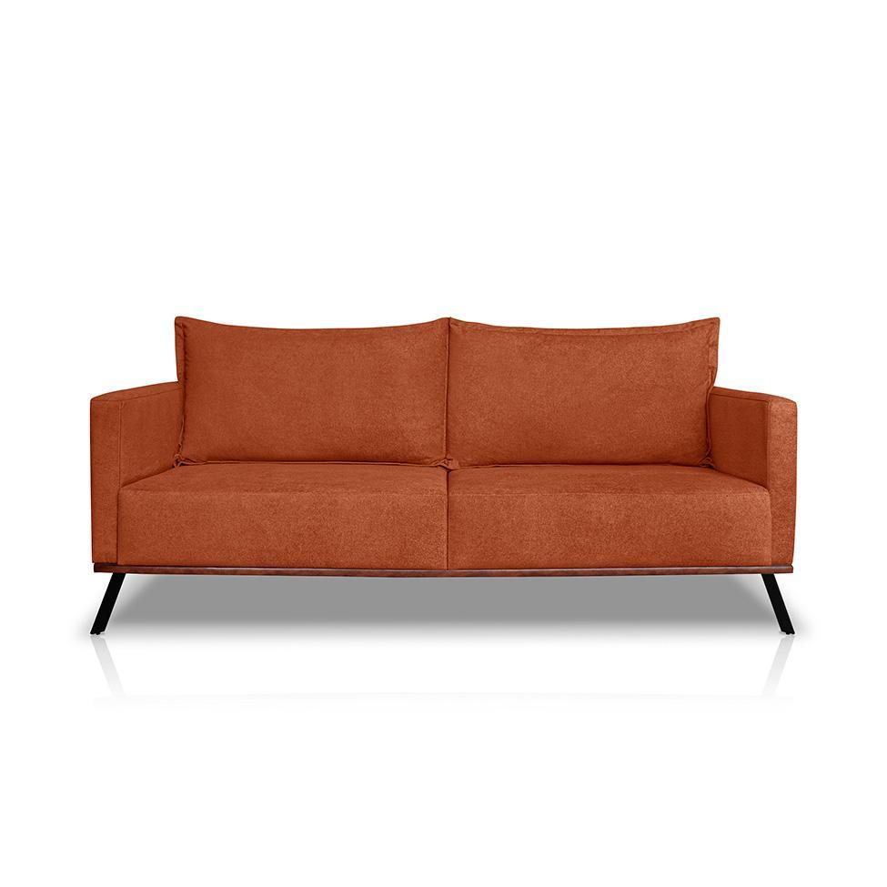 Sofá 2 Lugares Zeus Linho Bouclê Terracota 160 cm - 5