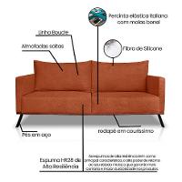 Sofá 2 Lugares Zeus Linho Bouclê Terracota 160 cm - 8