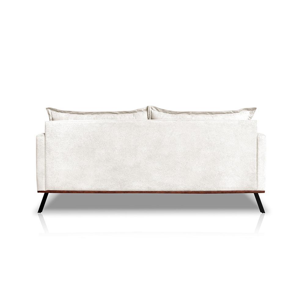 Sofá 2 Lugares Zeus Linho Bouclê Off White 160 cm - 4