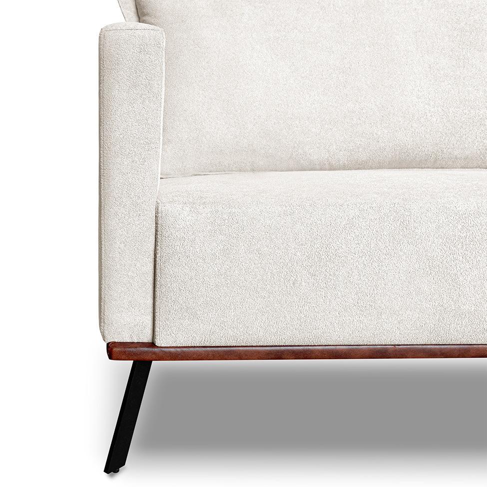 Sofá 2 Lugares Zeus Linho Bouclê Off White 160 cm - 6