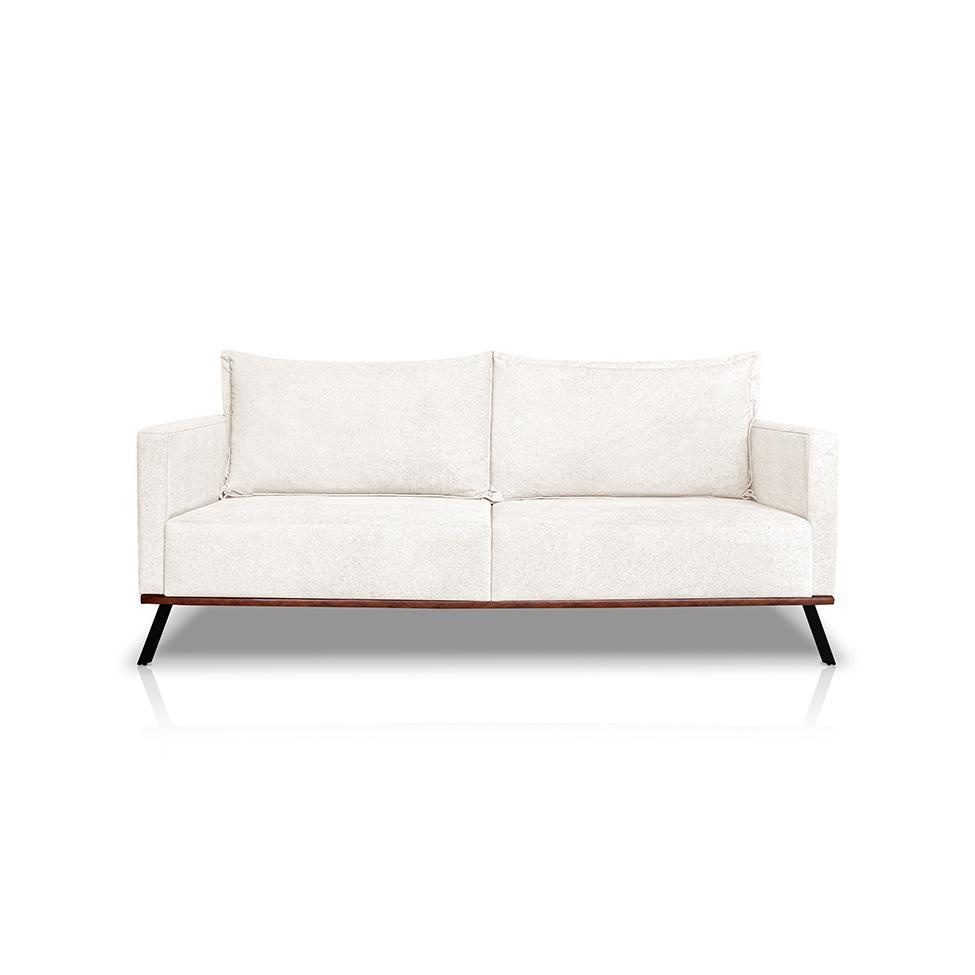 Sofá 2 Lugares Zeus Linho Bouclê Off White 160 cm - 7