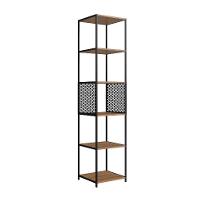 Conjunto para Sala de Estar Paricel com Rack 2 PT, Prateleira Diamante, Estante 40cm e Estante 77cm Preto e Mel - 9
