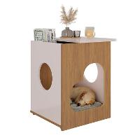 Conjunto para Sala de Estar Lotus com Rack para TV até 60 Polegadas, Mesa de Centro e Mesa Lateral Carvalho e Off White - 8