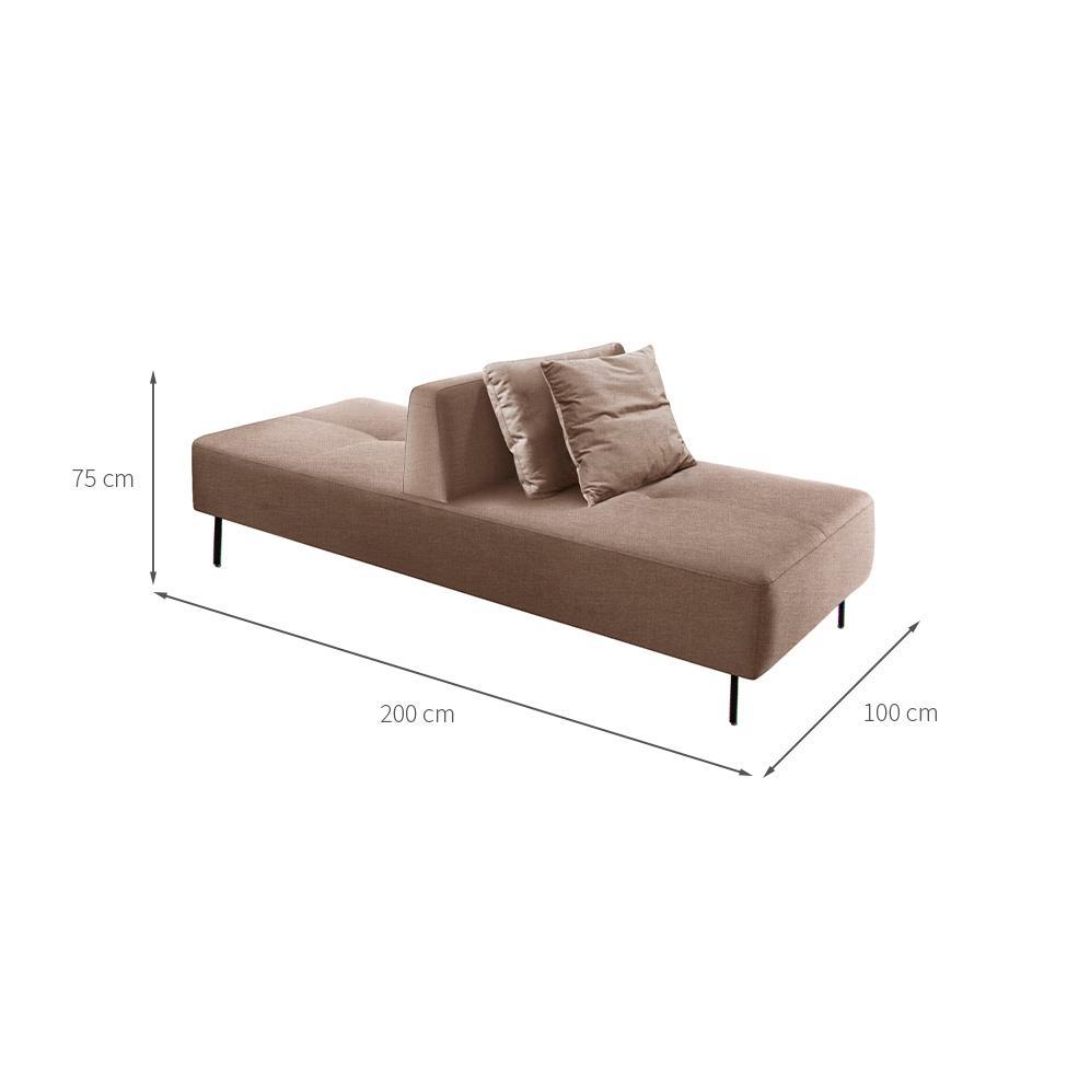 Sofá 2 Lugares e 1 Encosto Modular Da Vinci Poliéster Bege - 3