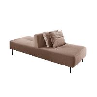 Sofá 2 Lugares e 1 Encosto Modular Da Vinci Poliéster Bege - 1