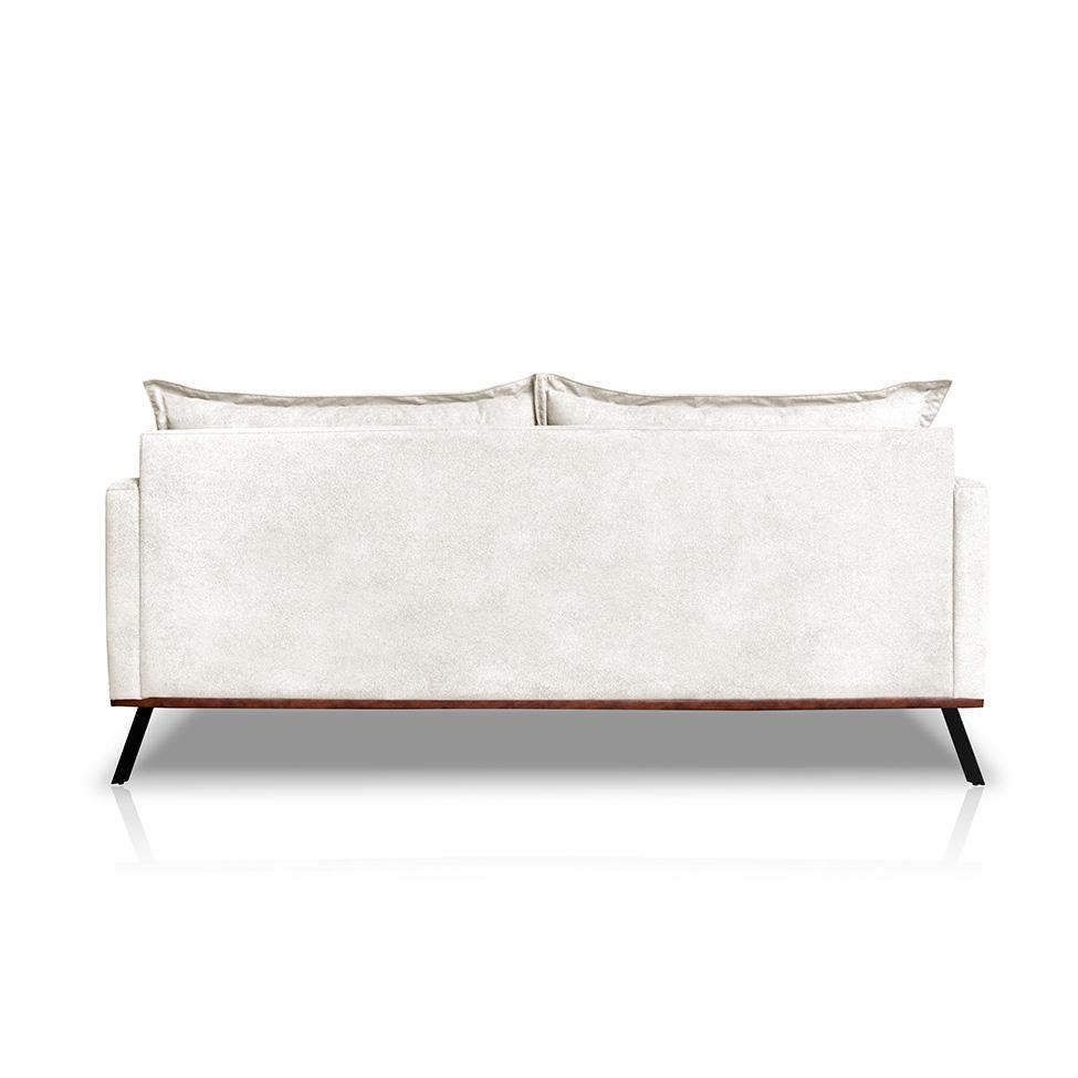 Sofá 3 Lugares Zeus Linho Bouclê Off White 200 cm - 4
