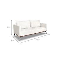 Sofá 3 Lugares Zeus Linho Bouclê Off White 200 cm - 3