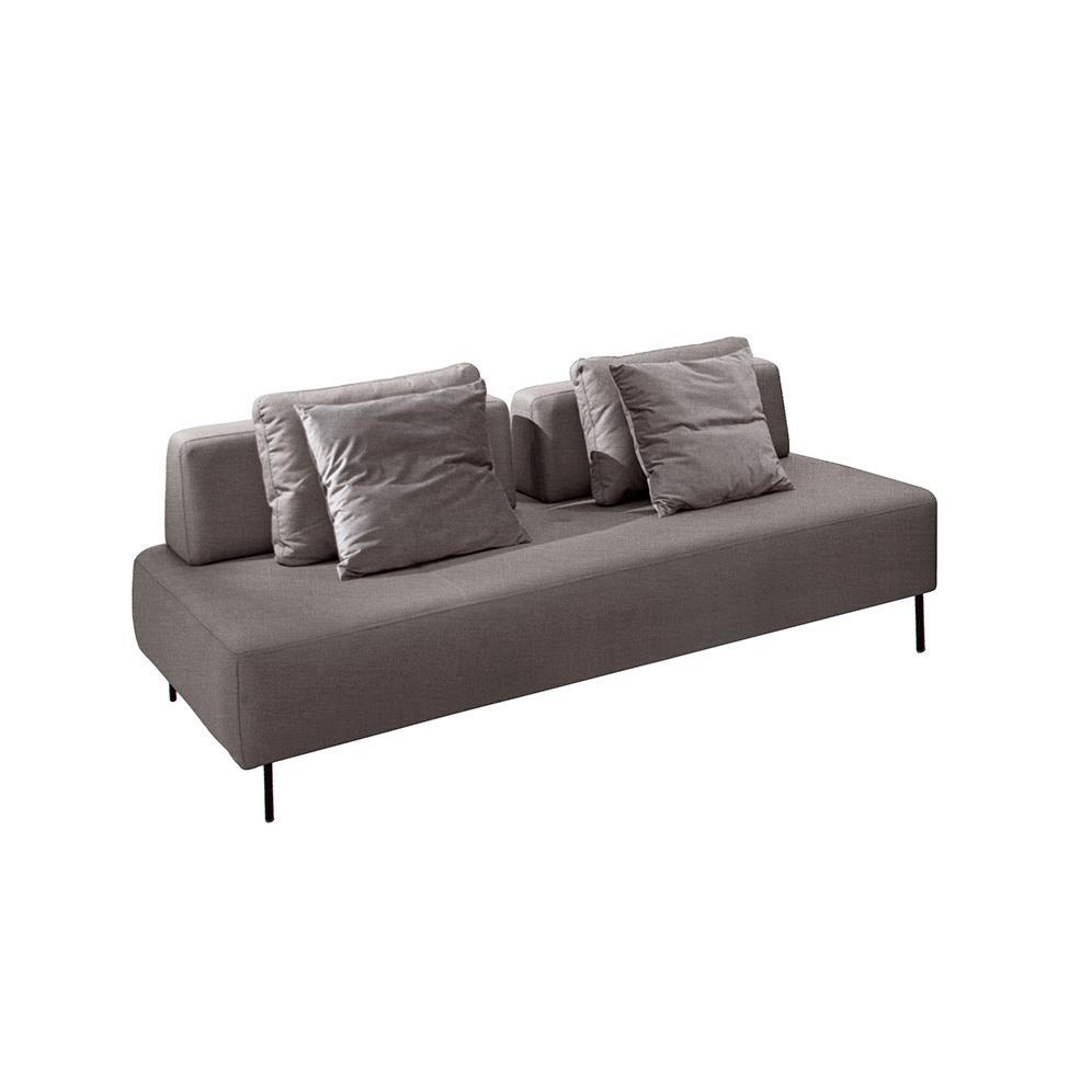 Sofá 2 Lugares e 2 Encostos Modular Da Vinci Poliéster Cinza - 1