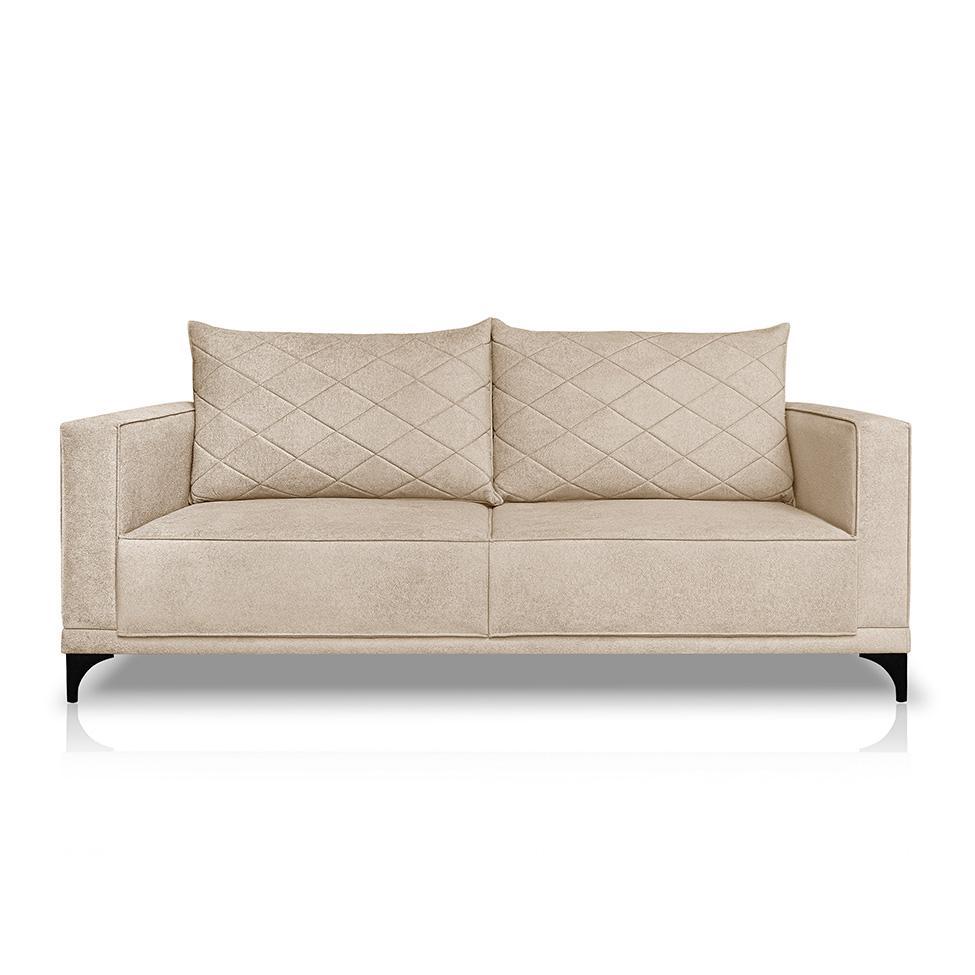 Sofá 3 Lugares Eros Linho Bouclê Bege 200 cm - 6