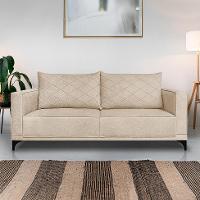 Sofá 3 Lugares Eros Linho Bouclê Bege 200 cm - 2