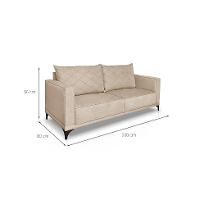 Sofá 3 Lugares Eros Linho Bouclê Bege 200 cm - 3