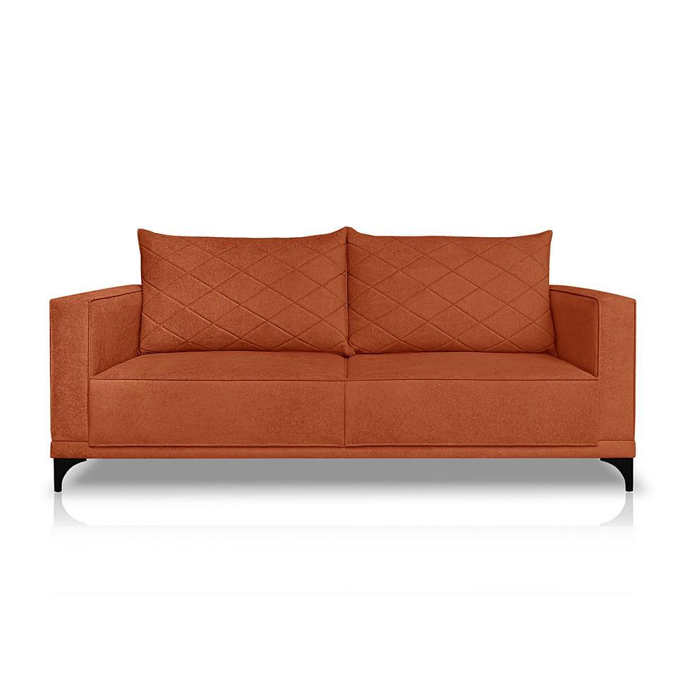 Sofá 3 Lugares Eros Linho Bouclê Terracota 200 cm - 5