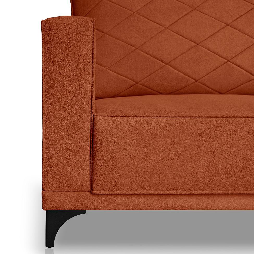 Sofá 3 Lugares Eros Linho Bouclê Terracota 200 cm - 7