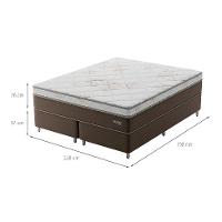 Cama Box Queen Londres com Colchão Molas Ensacadas (63x158x198) Marrom e Branca - 3