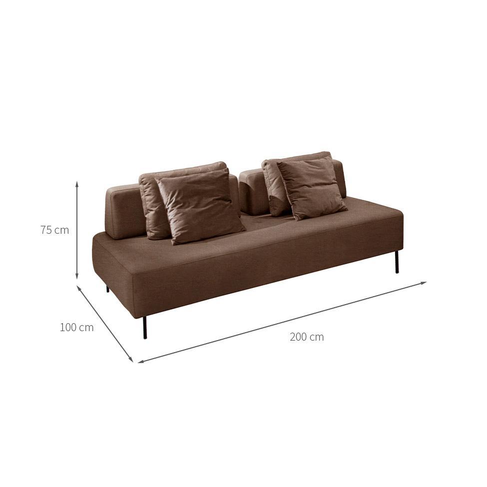 Sofá 2 Lugares e 2 Encostos Modular Da Vinci Poliéster Caqui - 3