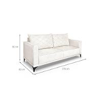 Sofá 3 Lugares Eros Linho Bouclê Off White 220 cm - 3