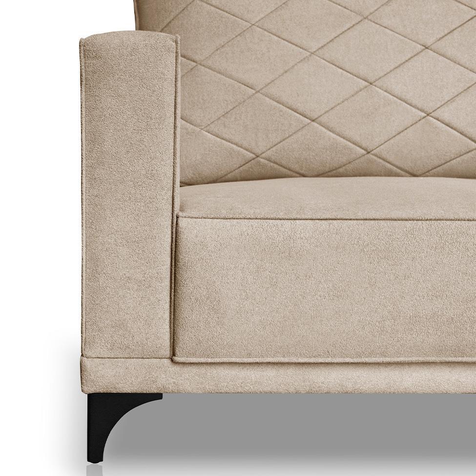 Sofá 3 Lugares Eros Linho Bouclê Bege 180 cm - 7