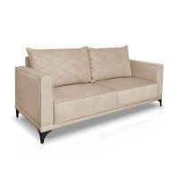 Sofá 3 Lugares Eros Linho Bouclê Bege 180 cm - 1