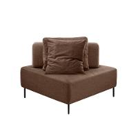 Sofá 1 Lugar Modular Canto Da Vinci Poliéster Caqui - 1