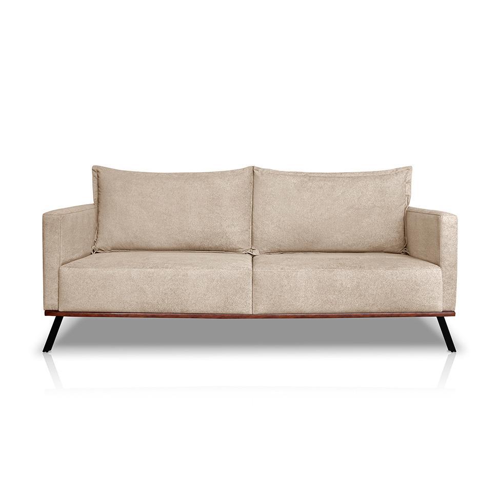 Sofá 3 Lugares Zeus Linho Bouclê Bege 180 cm - 5