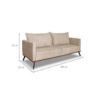 Sofá 3 Lugares Zeus Linho Bouclê Bege 180 cm - 3