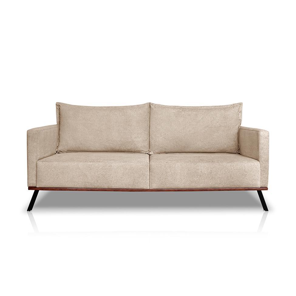 Sofá 3 Lugares Zeus Linho Bouclê Bege 220 cm - 5