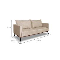 Sofá 3 Lugares Zeus Linho Bouclê Bege 220 cm - 3