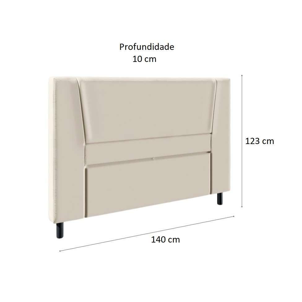 Cama Box com Cabeceira e Colchão Casal Stella Molas Ensacadas (60x138x188) Bege - 5