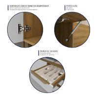 Cozinha Compacta Magnólia com Armário Aéreo 4 PT 3 GV Mel e Verde