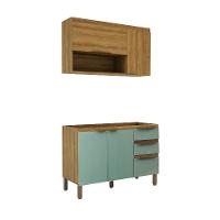 Cozinha Compacta Magnólia com Armário Aéreo 4 PT 3 GV Mel e Verde - 5