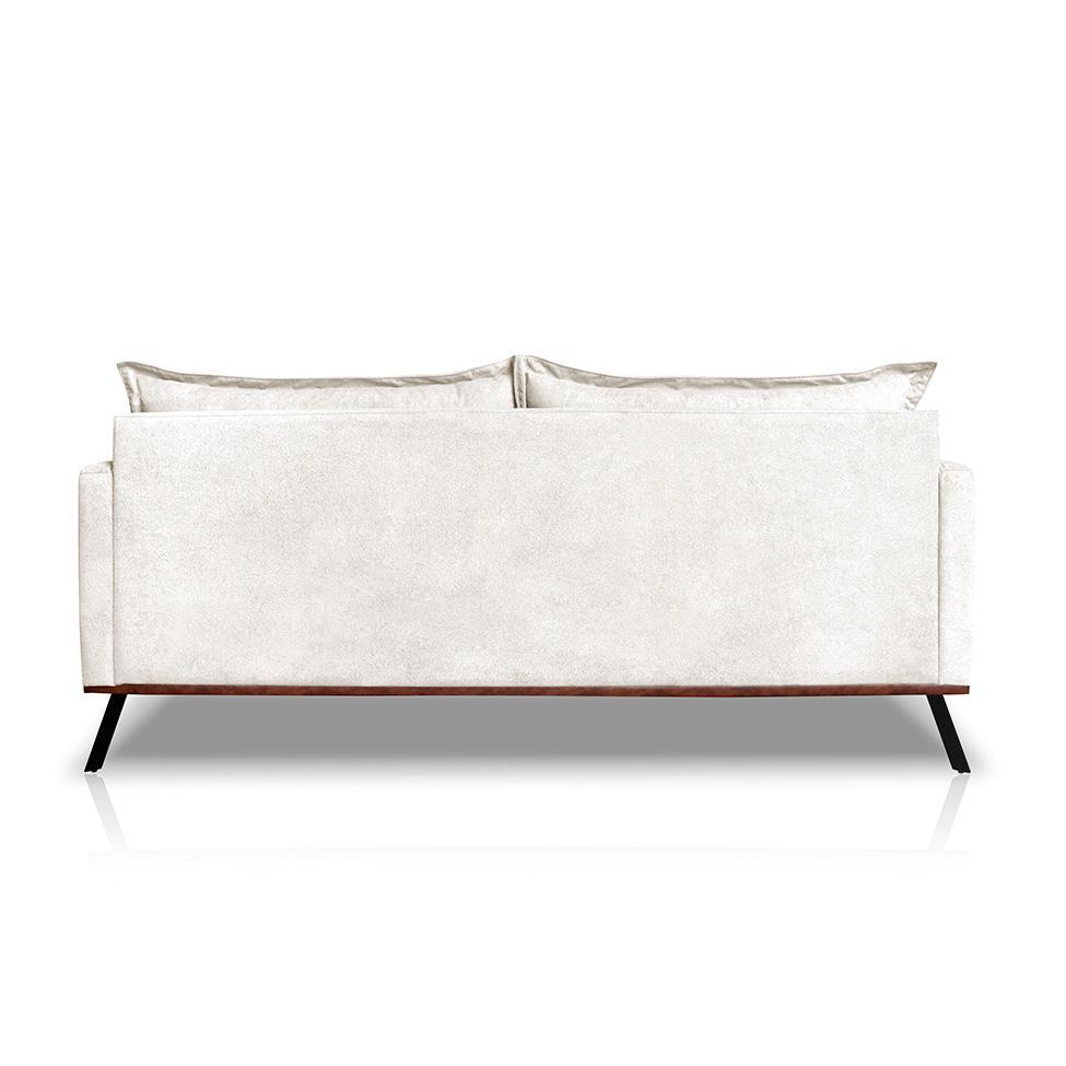 Sofá 3 Lugares Zeus Linho Bouclê Off White 220 cm - 4