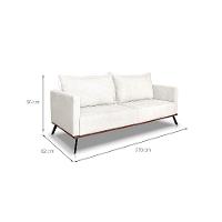 Sofá 3 Lugares Zeus Linho Bouclê Off White 220 cm - 3