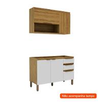 Cozinha Compacta Magnólia com Armário Aéreo 4 PT 3 GV Mel e Branca - 2