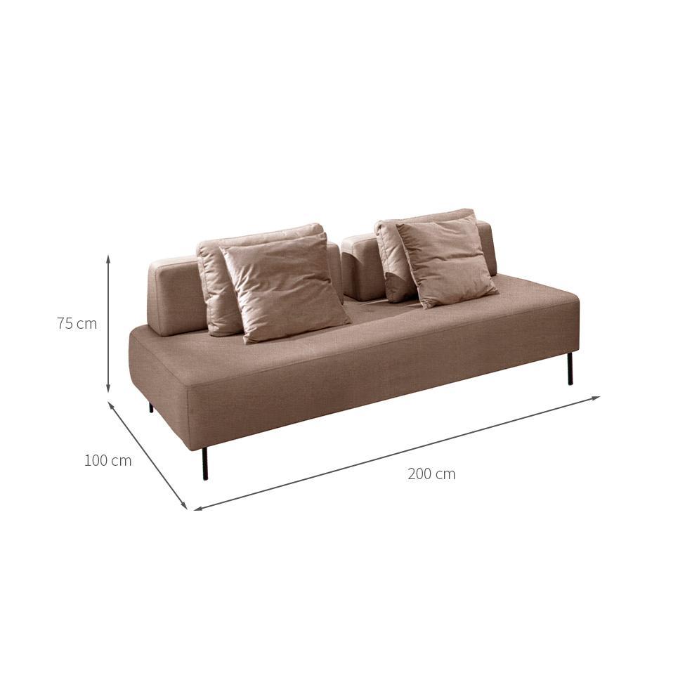 Sofá 2 Lugares e 2 Encostos Modular Da Vinci Poliéster Bege - 2