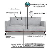 Sofá 3 Lugares Zeus Linho Bouclê Cinza Claro 180 cm - 8