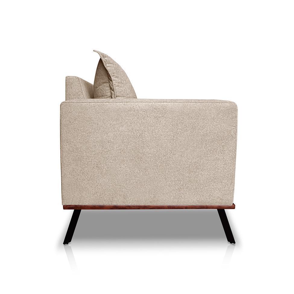 Sofá 3 Lugares Zeus Linho Bouclê Bege 200 cm - 5