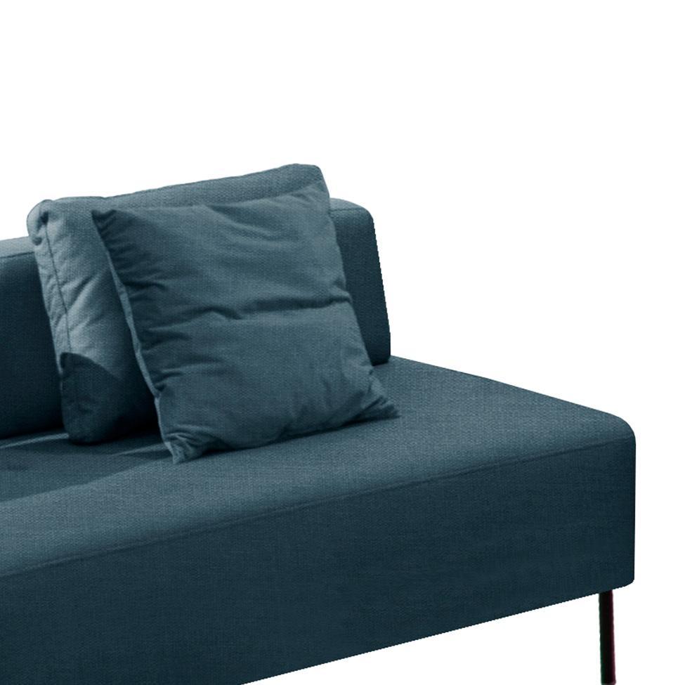 Sofá 2 Lugares e 2 Encostos Modular Da Vinci Poliéster Azul - 2