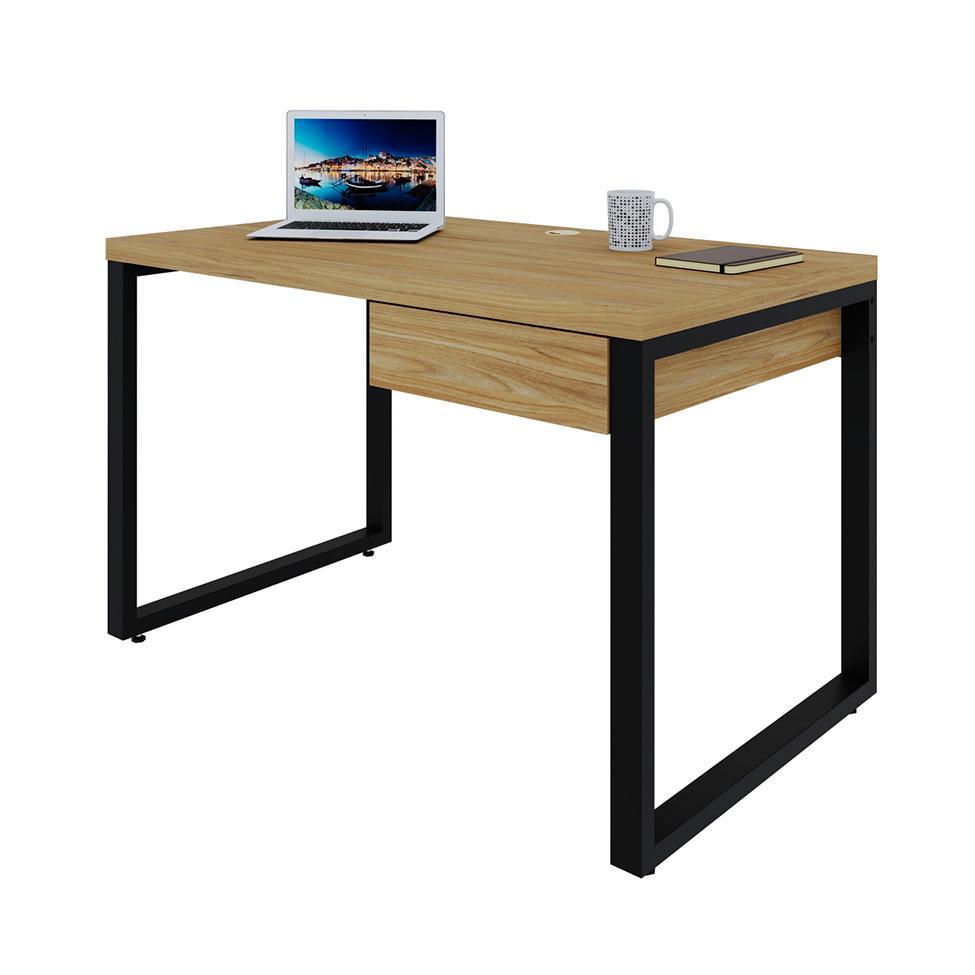 Mesa de Escritório Retangular Miguel 1 GV Vermont e Preta 120 cm - 2