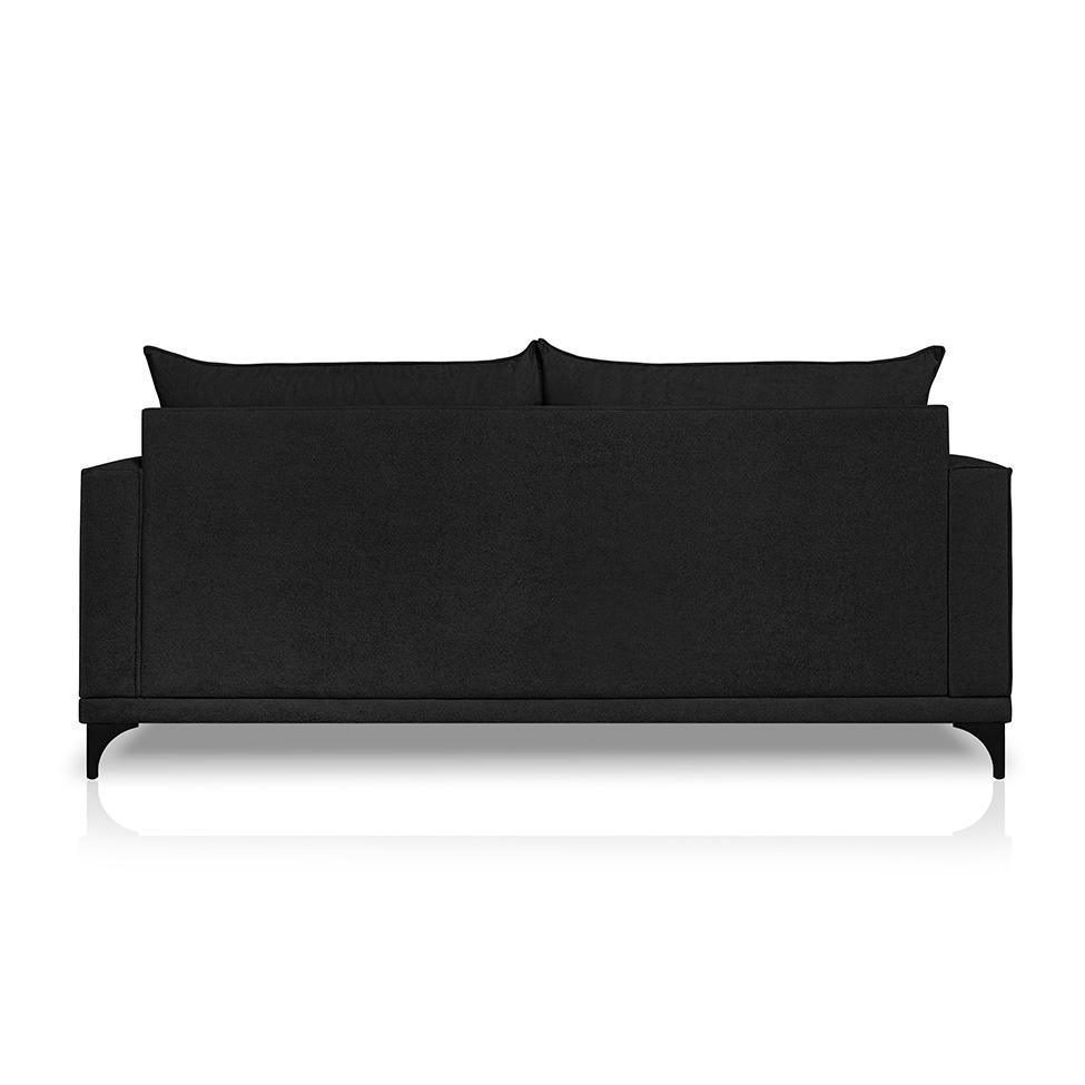 Sofá 3 Lugares Eros Linho Bouclê Preto 220 cm - 4