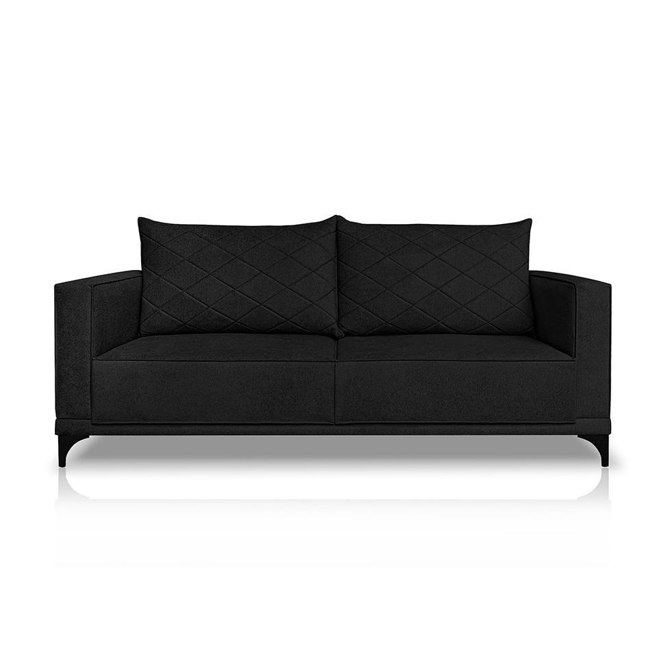Sofá 3 Lugares Eros Linho Bouclê Preto 220 cm - 6