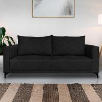 Sofá 3 Lugares Eros Linho Bouclê Preto 220 cm - 2