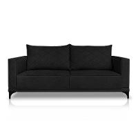 Sofá 3 Lugares Eros Linho Bouclê Preto 180 cm - 6